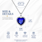 Ocean Inspired Blue Heart Crystal Necklace - Timeless Love Pendant with Sparkling Halo